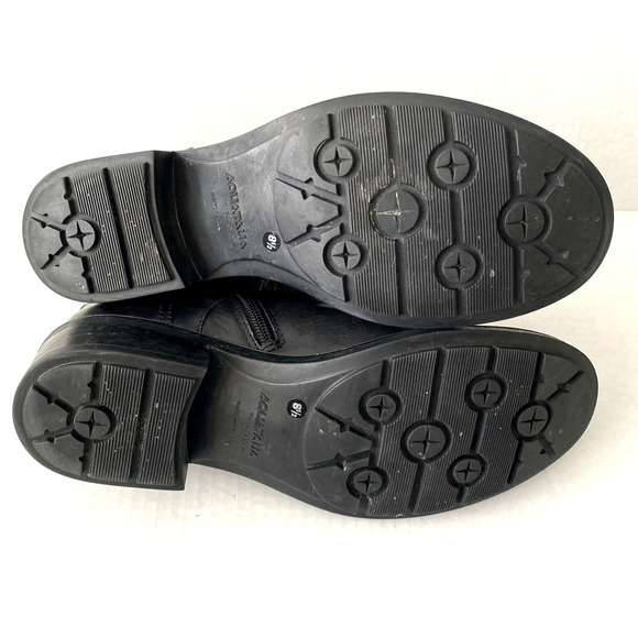 Aquatalia Sophie Black Leather Moto Boot Double Buckle Biker Ankle Comba… - Picture 8 of 8